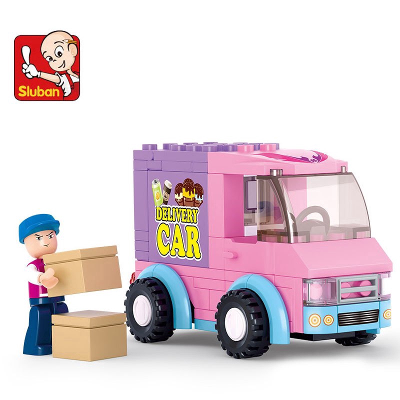 pink lego car