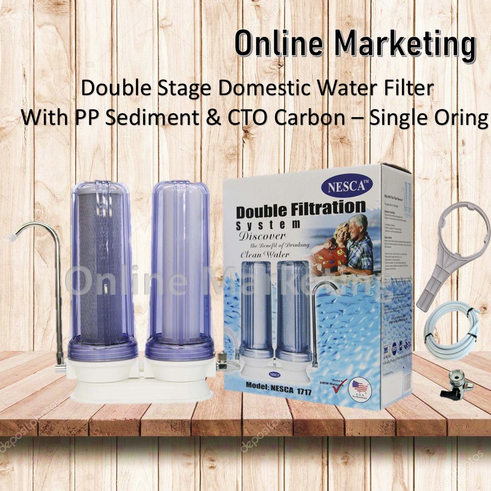 NESCA DOUBLE STAGE DOMESTIC WATER FILTER WITH PP SEDIMENT & CTO CARBON PP-123