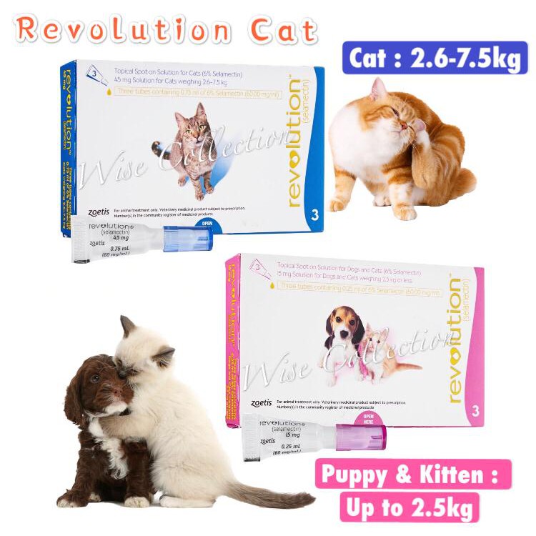 Revolution Cat / Puppies & Kitten Flea & Ticks & Parasites Control (3