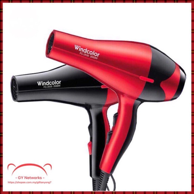 Ready stock - 2000W Hair Dryer Wind Colour Professional Hair Dryer Red ...