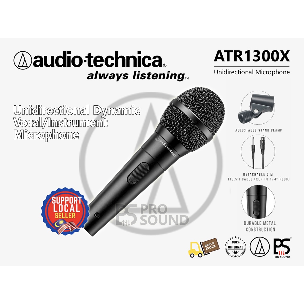 (Original Set) Audio Technica ATR1300x Unidirectional Dynamic Vocal/Instrument Microphone (Audio