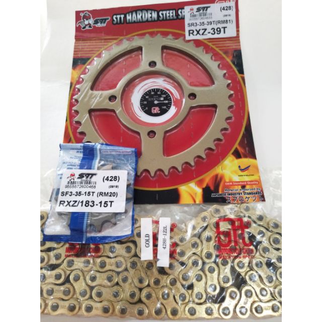 YAMAHA SPROCKET SET 428 STT HARDEN STEEL LAGENDA110, 135LC, RXZ , Y15