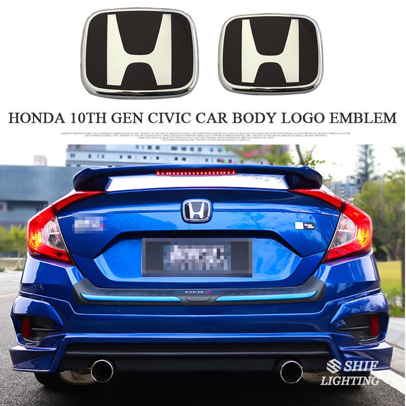 2 X Black 3D Front Rear Back Logo Emblem Badge Sticker For Honda 