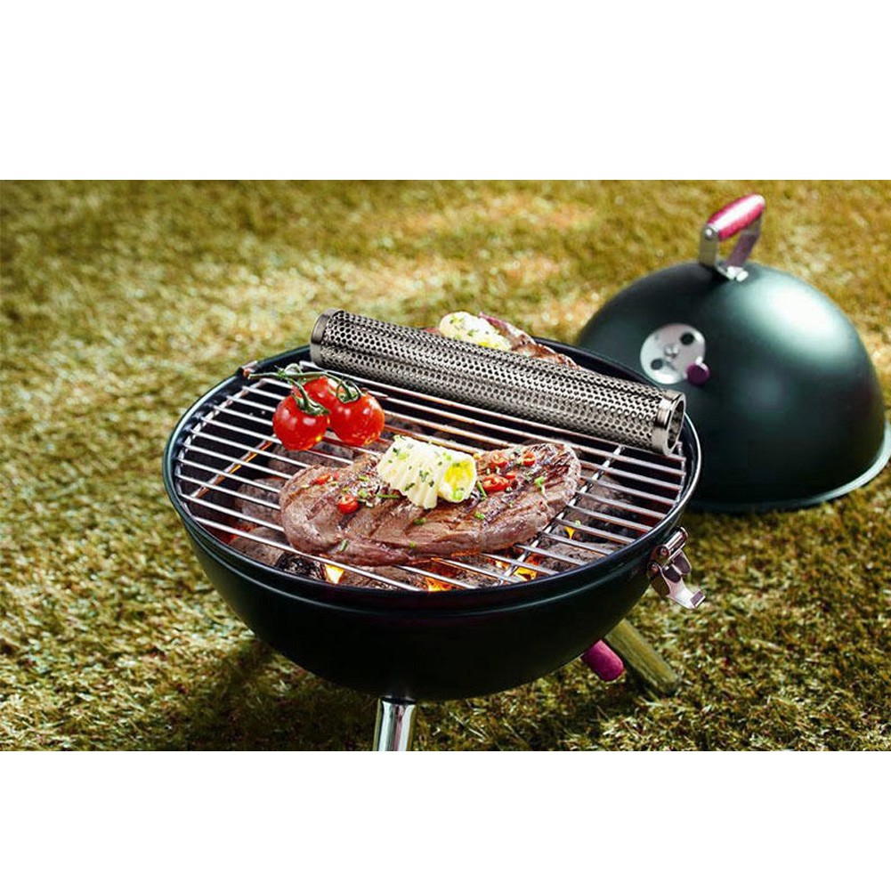 BBQ Stainless Steel Perforated Mesh Smoker Tube Filter Gadget Cold.Smoking