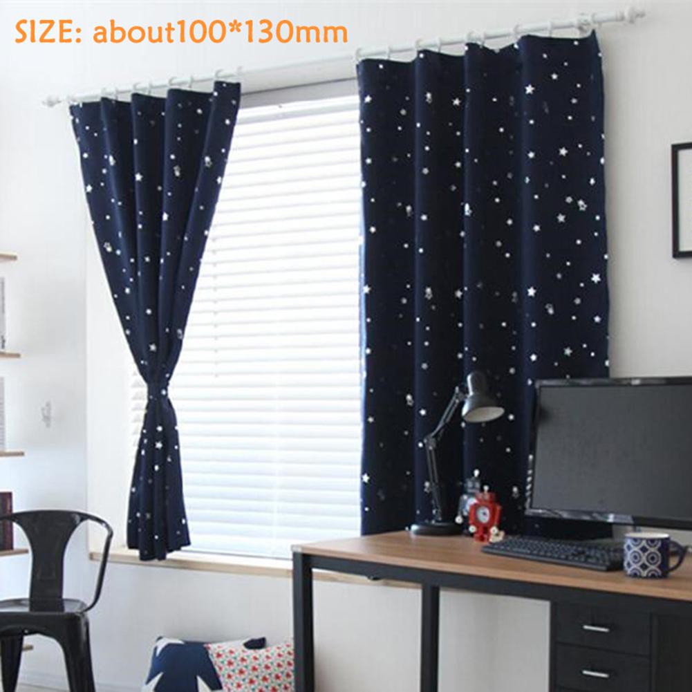 Full Blackout Shading Stars Bedroom Balcony Curtains Hook Grommet ...