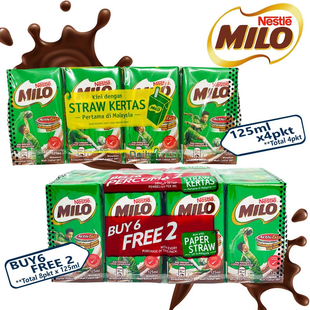 Nestle Milo Activ Go Milo Drink Rtd 125ml 200ml Minuman Coklat Uht Milo Kotak Mini Chocolate Malt