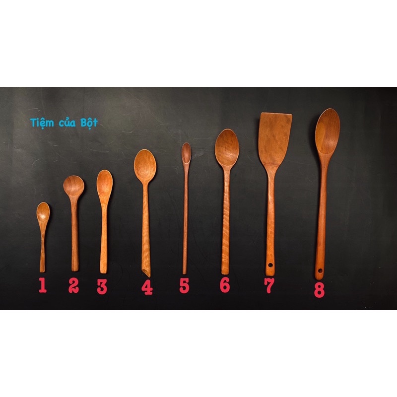 An Nhien premium Vietnamese Natural Wooden Spoon Set, beautifully designed for cooking…