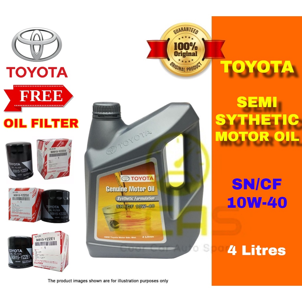 Toyota Genuine Motor Oil 4Litre 10W40 10W40 Semi Synthetic SF CN