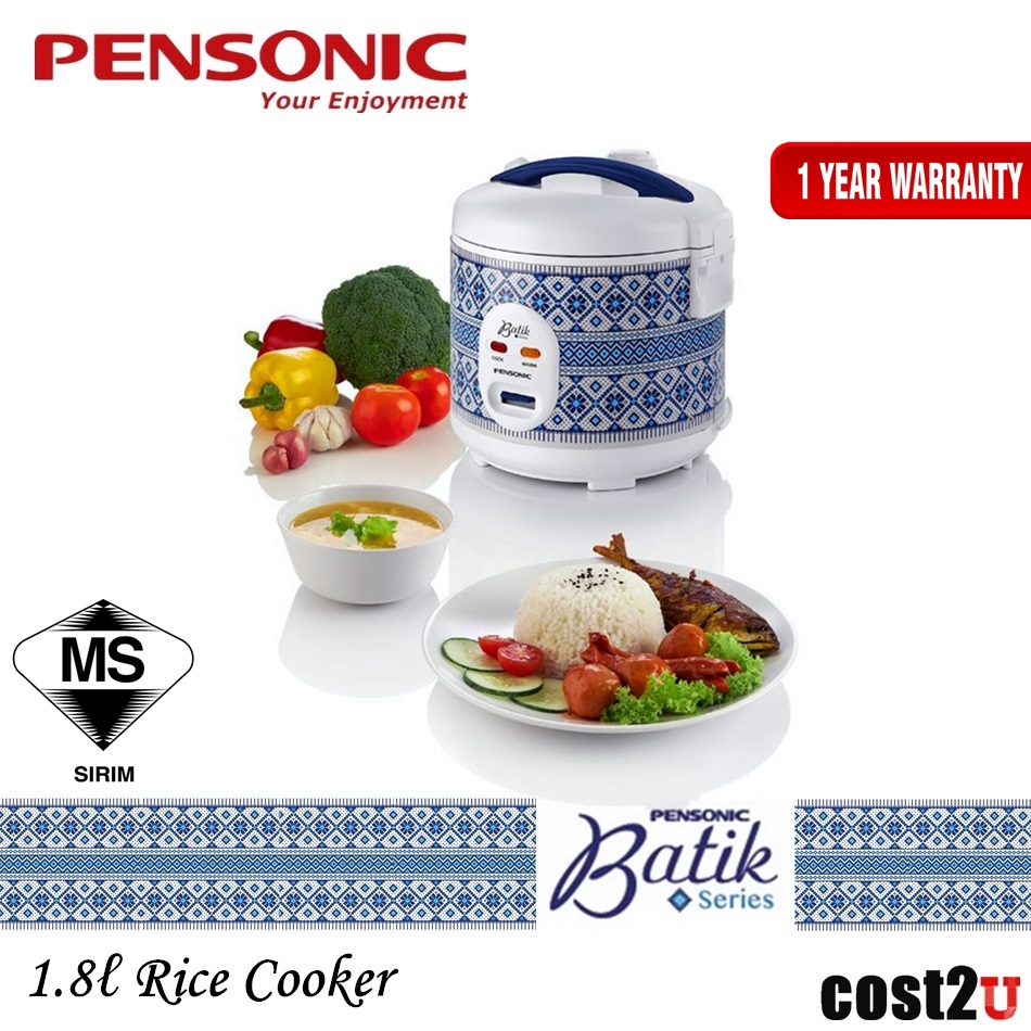 [free Bubble Packing] Pensonic 1 8l Batik Series Rice Cooker Periuk Nasi Periuk Nasi Corak