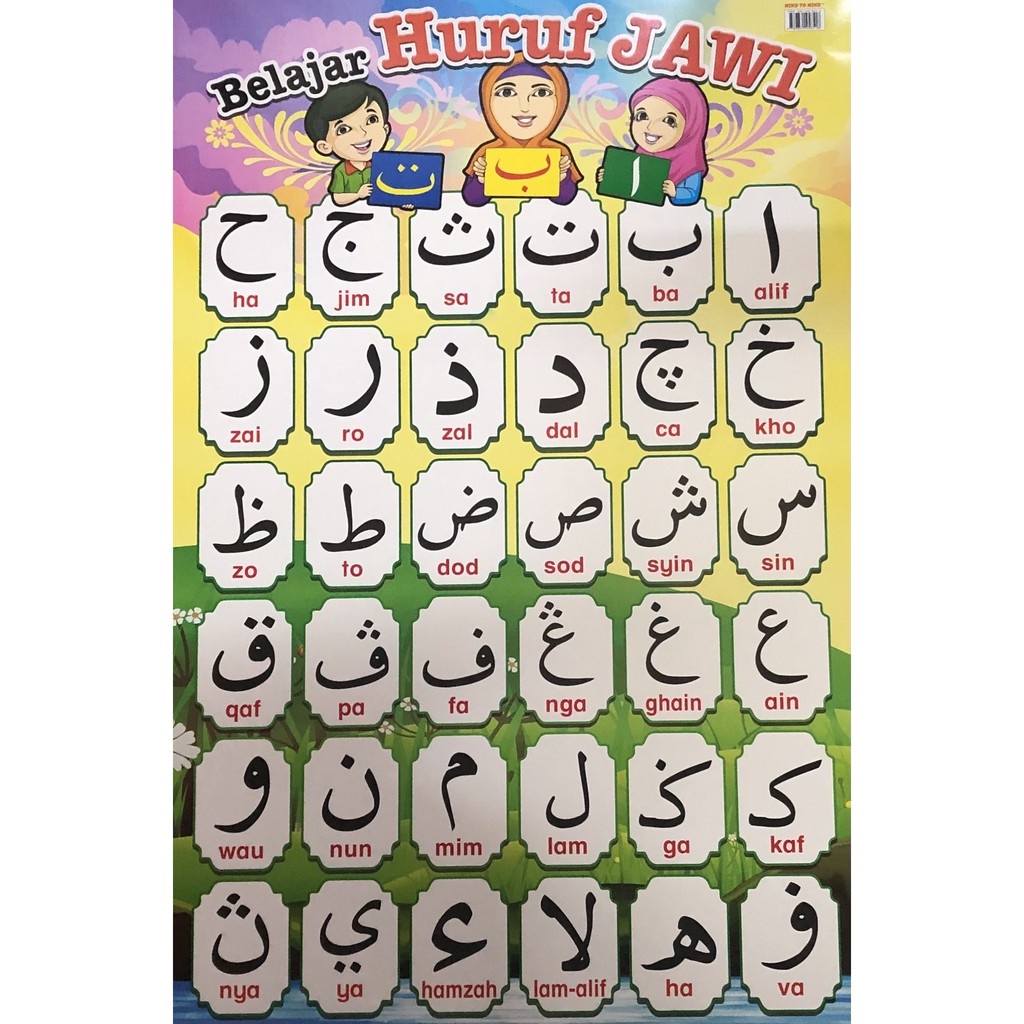 CARTA BELAJAR HURUF JAWI/CHART JAWI | Shopee Malaysia