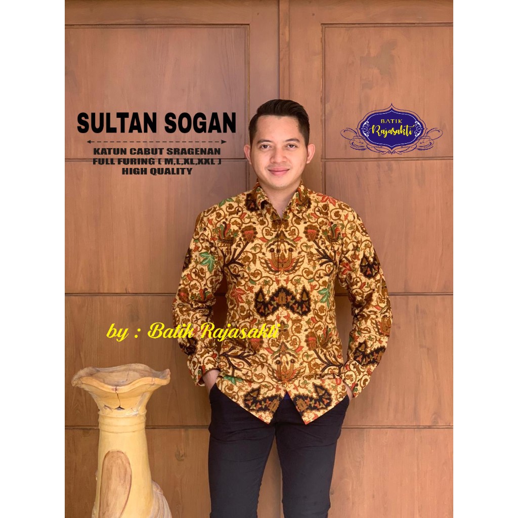 KATUN KEMEJA Sultan Of Brunei Men's Batik Shirt Full Of Cotton Pull Out The Uniform