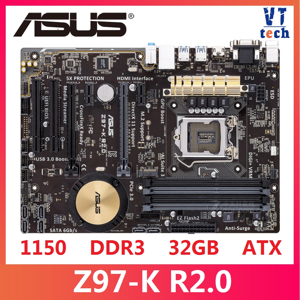 ASUS Z97-K R2.0 Z97-A LGA 1150 DDR3 i7 i5 i3 CPU 32G SATA3 USB2.0 UBS3 ...