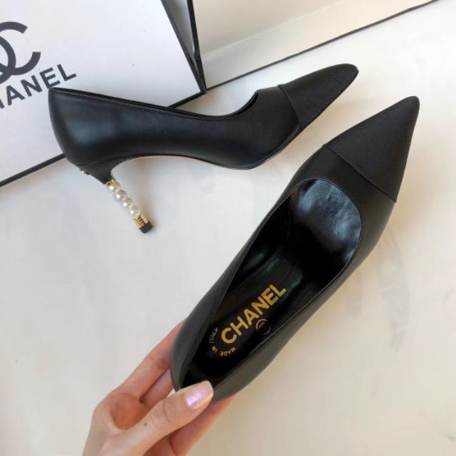 chanel mules pearl heel