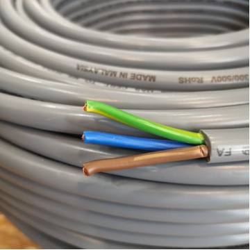 Geloof 2 5mm 110 076 X 3core Pvc Pvc Flexible Cord 100 Pure Copper Shopee Malaysia