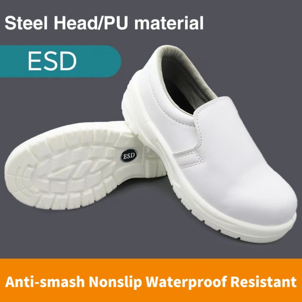 ESD Shoes Kasut Safety Boot Lelaki ESD Antistatic Safety Shoes White ...