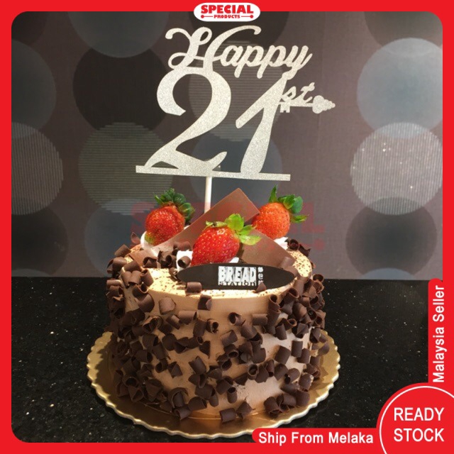 Malaysia Ready Stock Happy 21st Birthday Topper Cake Tag Cake