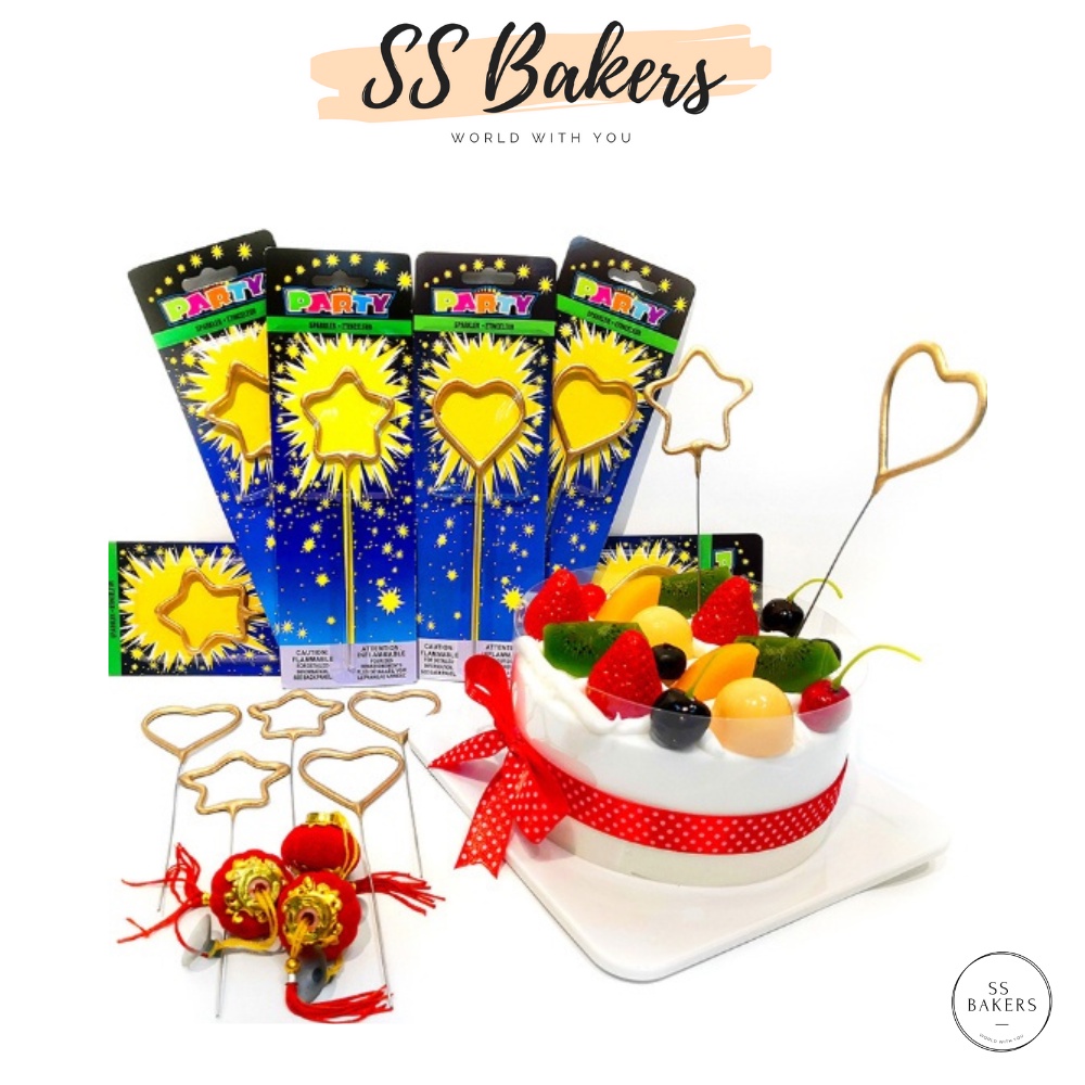 Love Star Sparkling Cake Candles Birthday Cake Candles Sparkling Cake