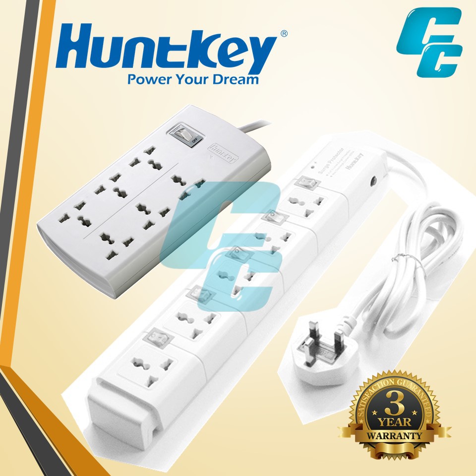 HUNTKEY PZC5043 / SZM601 POWER STRIP SURGE PROTECTOR 5 PLUGS / 6 PLUGS