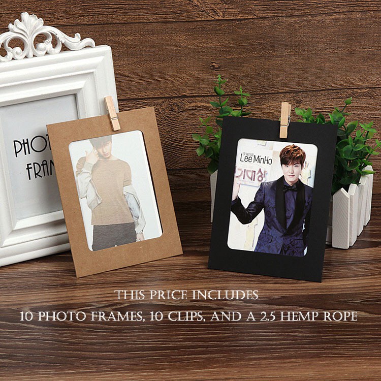 10p 6 Inch Cowhide Hanging Paper Photo Frame Home Decoration