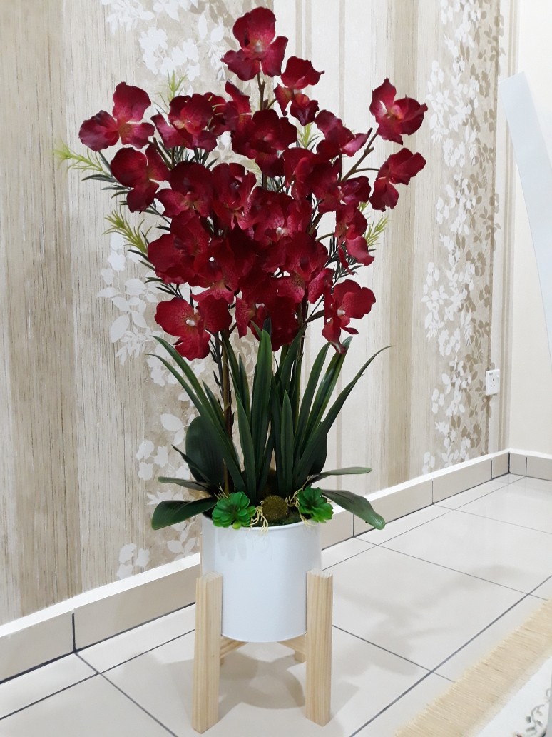  LATEX VANDA ORCHID PREMIUM 9 FLOWER HAND BOUQUET BUNGA 