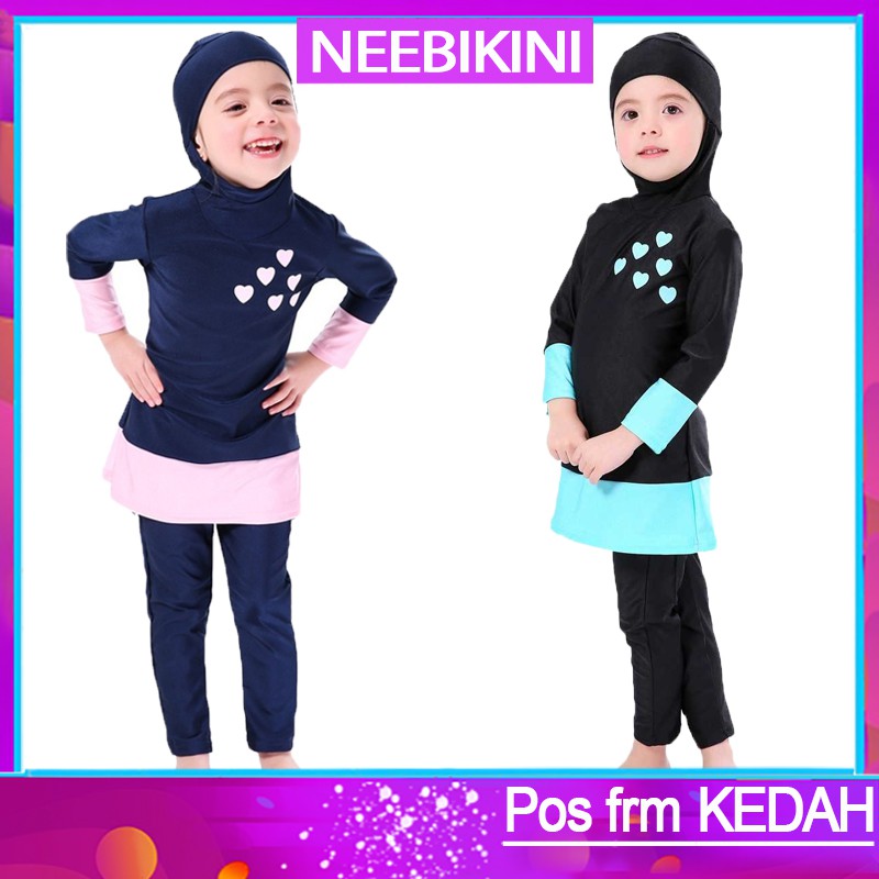  Baju renang budak muslimah  perempuan kid girl swimsuit 