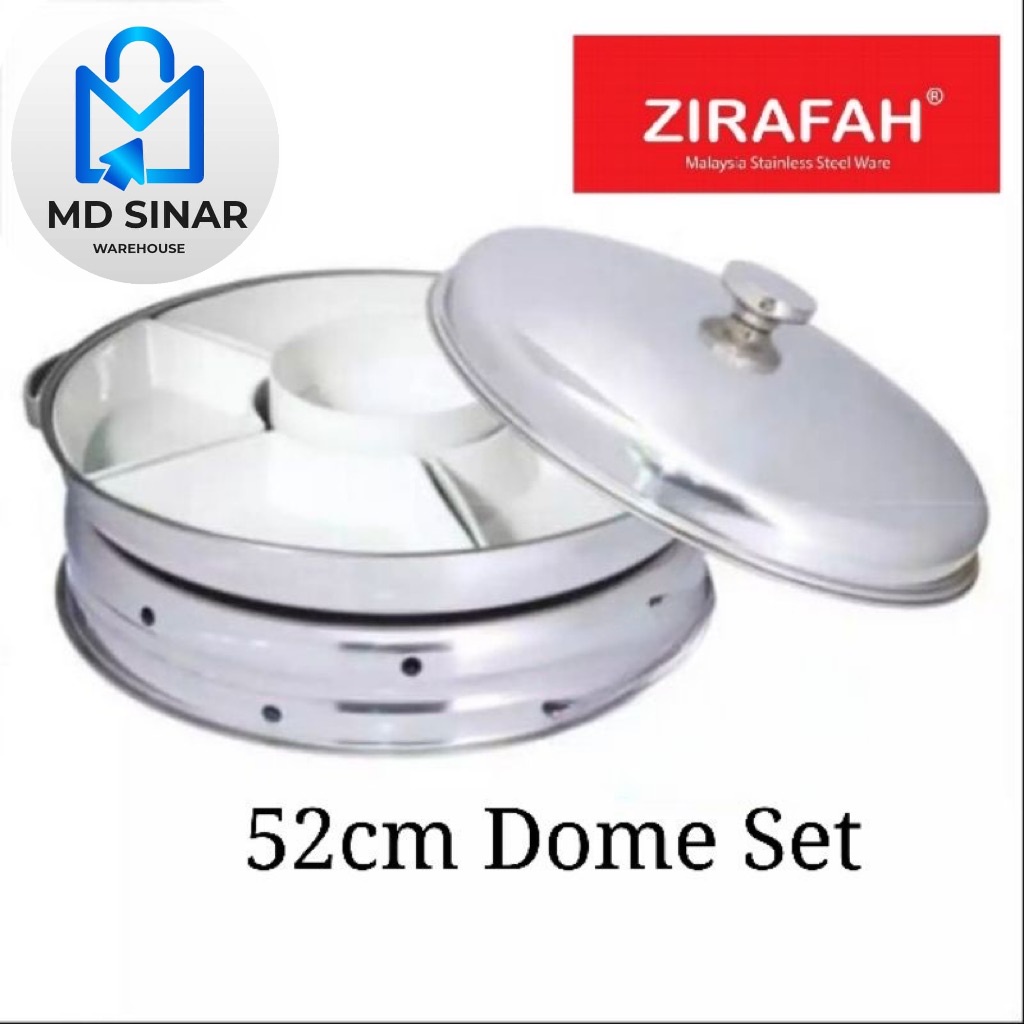 MD SINAR 3606 52cm steel Dome set / kenduri dome set chafing dish buffet set dome chafer porcelain or melamine insert