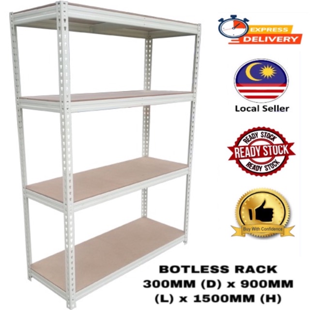 2 in 1 RACK 300MMD X 900MML X 1500MMH WHITE RAK BESI 