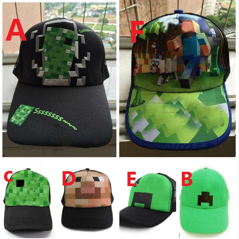 6 Styles Minecraft Kids Hats Adjustable Cartoon Hot Games Printed Baseball Caps Shopee Malaysia - kids summer caps hot game roblox printed stylish cap boys casual hats girls hats childrens action toy hats birthday party gift