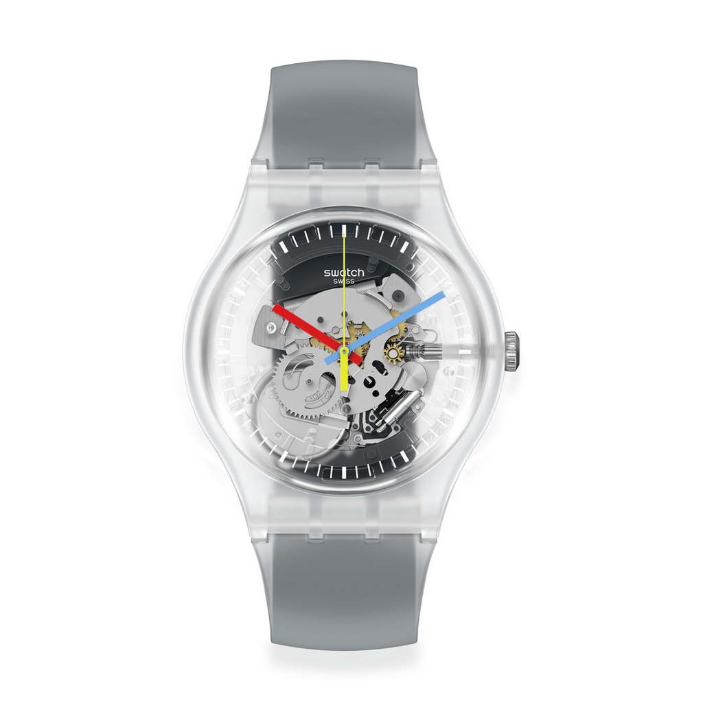 Swatch CLEARLY BLACK STRIPED Watch 41mm SUOK157