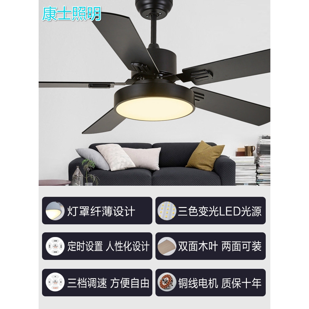 Ceiling Fan Light Restaurant Led Nordic Living Room Fan Light