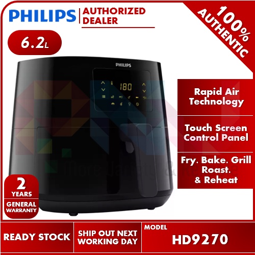 Philips 6.2L XL Digital Touch Screen Air Fryer with Rapid Air Technology HD9270 (HD9270/91)