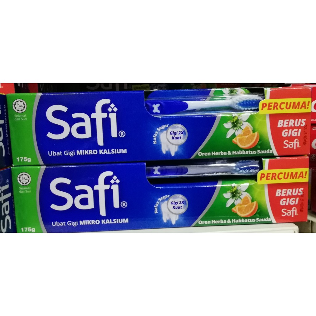 UBAT GIGI SAFI FREE TOOTHBRUSH 175g (KAYU SUGI/OREN HERBA 