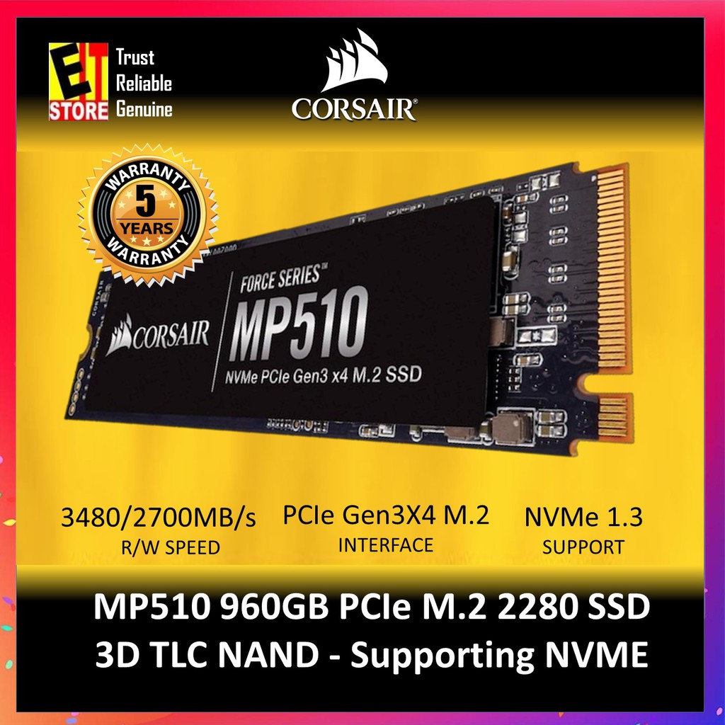 Corsair Force Series Mp510 960gb M 2 Ssd Cssd F960gbmp510 Shopee Malaysia