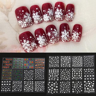 12 Sheets Zip Bow Tree 3d Decals Nail Art Tips Stickers Shopee