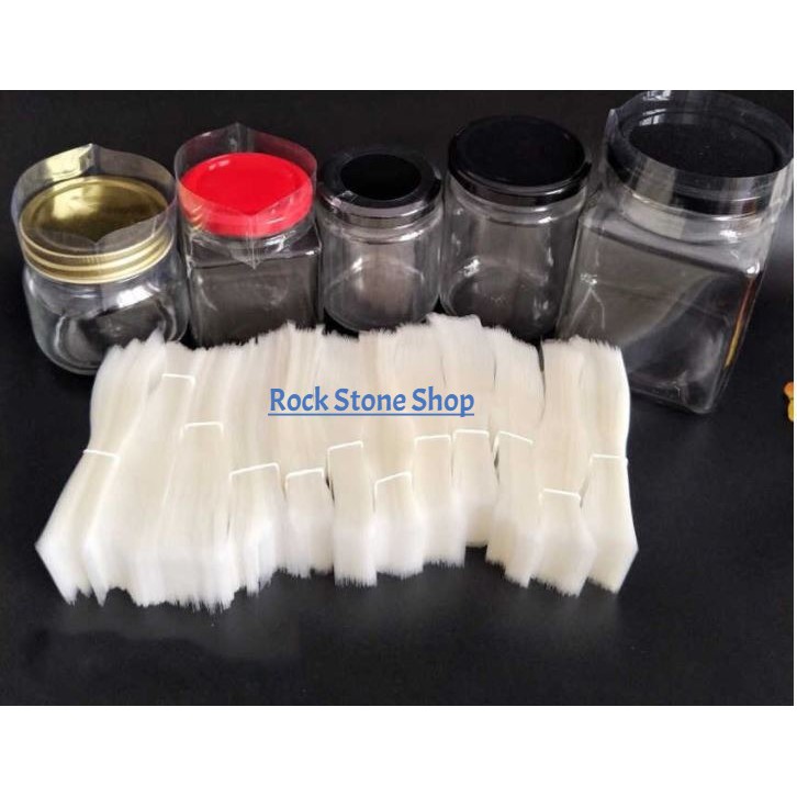 [1000 Pcs] Shrinkable Plastic Sealer Transparent PVC Heat Shrink Bands