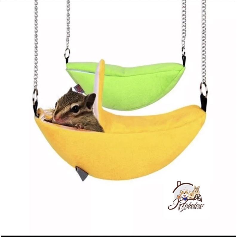 Banana Shape House Carno Guinea Pig Sugar Glider Hammock - S