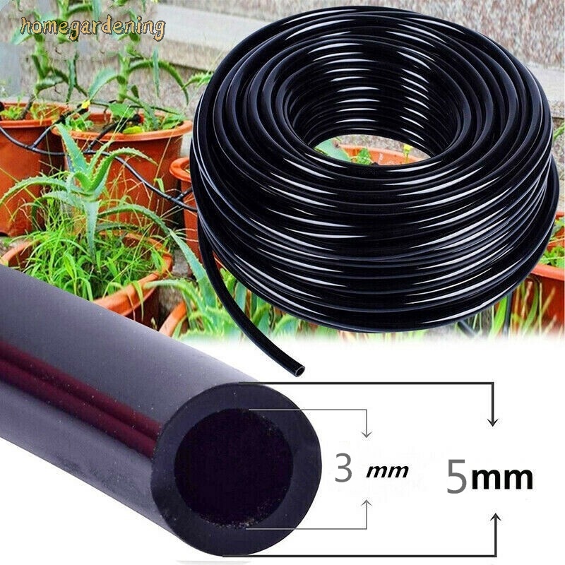 25m Irrigation System Hose Micro Drip Pipe 4mm/7mm PVC Watering Tube Gardening 
