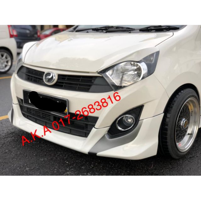 Perodua Axia Full Skirt Gear Up & Spoiler Oem With Paint 