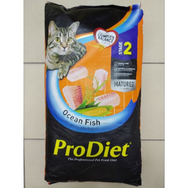 Pro diet cat food 8kg ocean fish / Mackerel / chicken tuna ( makanan