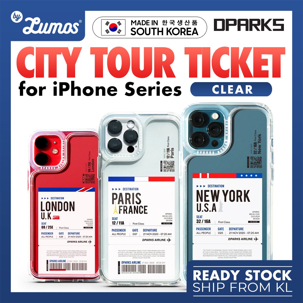 Dparks City Tour Ticket Clear iPhone 13 mini /13 Pro /13 Pro Max /12 mini /12 Pro/ 12 Pro Max Full Protective Phone Case
