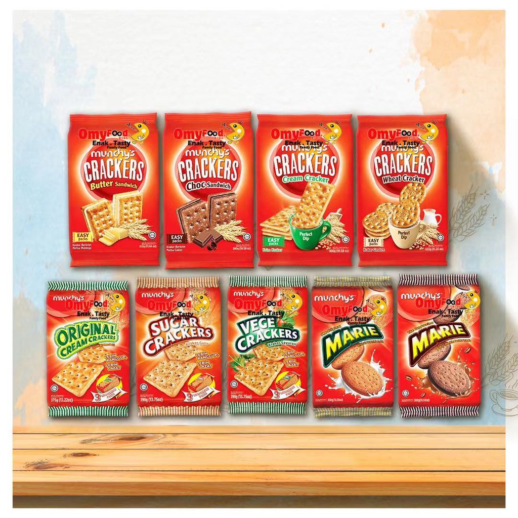 270/300/313/258/390g Easy Pack Munchy's Crackers[Butter/Choc Sandwich