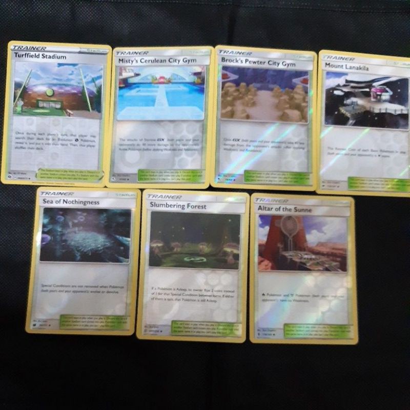 Pokemon Card TCG: Trainer: Stadium: Turffield Stadium/ Misty's Cerulean City Gym/ Slumbering Forest (REVERSE HOLO)