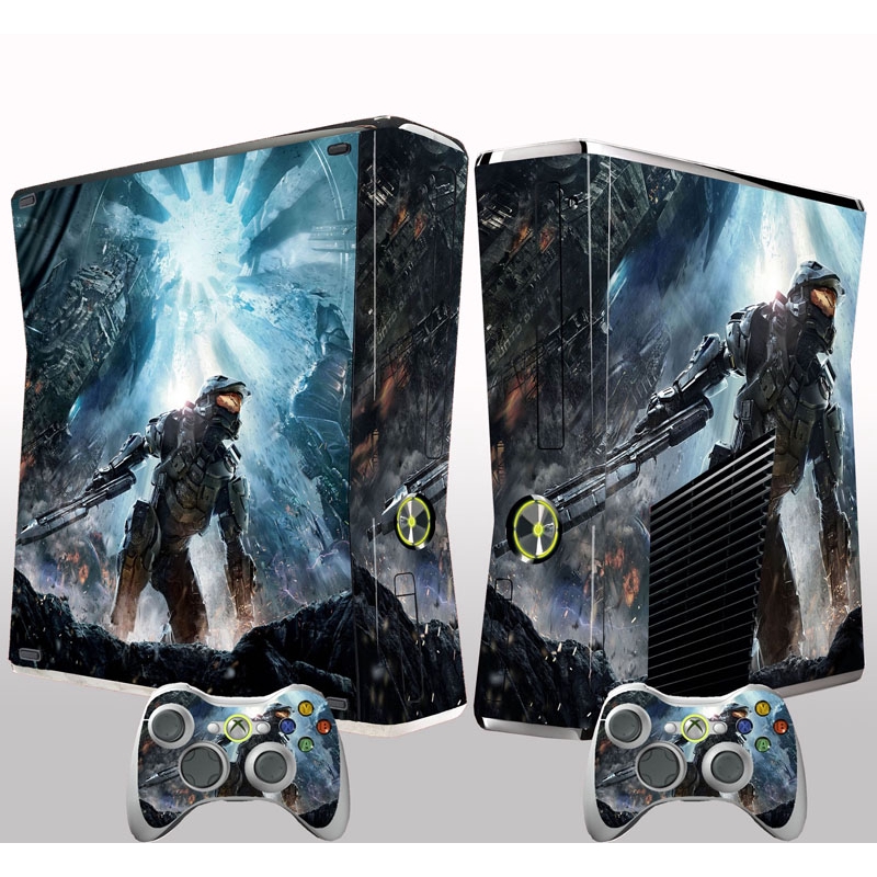 Newest Halo For Xbox 360 Slim Console 2 Controller Vinyl Skin Sticker Halo Shopee Malaysia