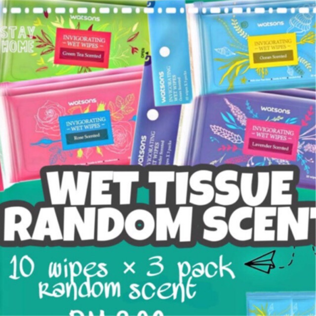 ⭐️BUY 3 BUNDLE FREE 1 BUNDLE ]Antibacterial Cleansing WipesWatsons Wet Tissues Random Scent (3