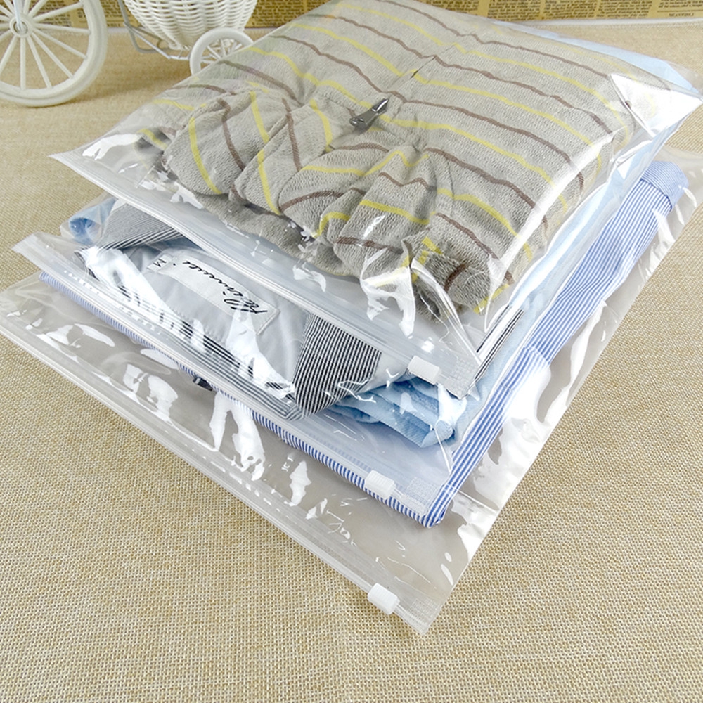 zippered plastic storage bags for clothes