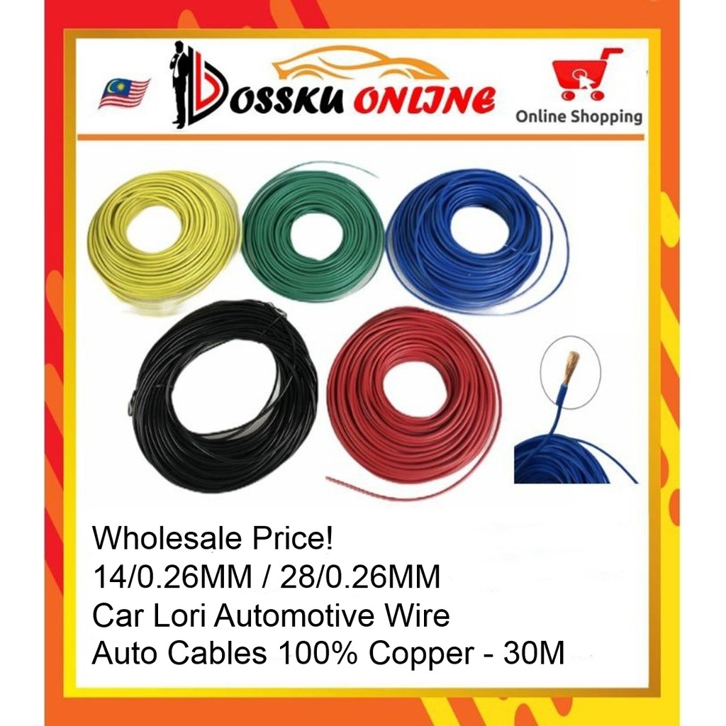 Wholesale Price! 14/0.26MM / 28/0.26MM Car Lori Automotive Wire Auto Cables 100% Copper - 30M