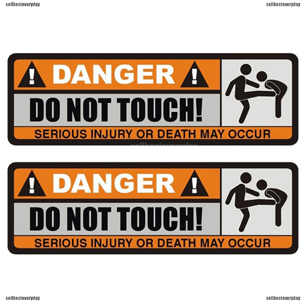 2X Do Not Touch Car Sticker Warning Sign Waterproof PVC Personalized Car Sticker