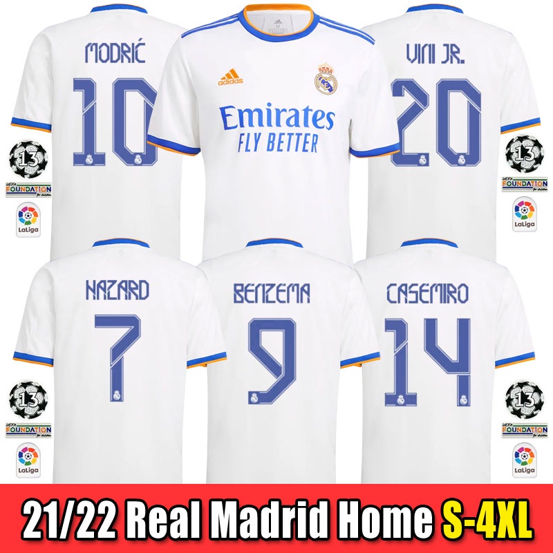 Real Madrid Home Size S-4XL Shirt 2021-2022 football 21/22 Short Sleeve