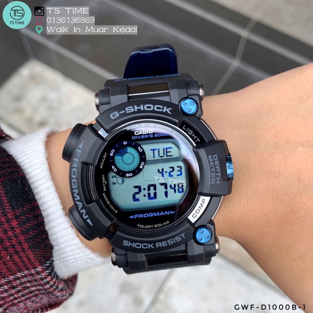 Casio G Shock Frogman With Depth Gauge And Compass Gwf D1000b 1 Shopee Malaysia