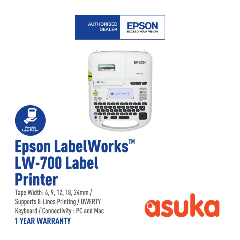 Epson LW-700 Labelwork Printer / Printer / Labelwork /  Simply connect it to your computer / Easy to use